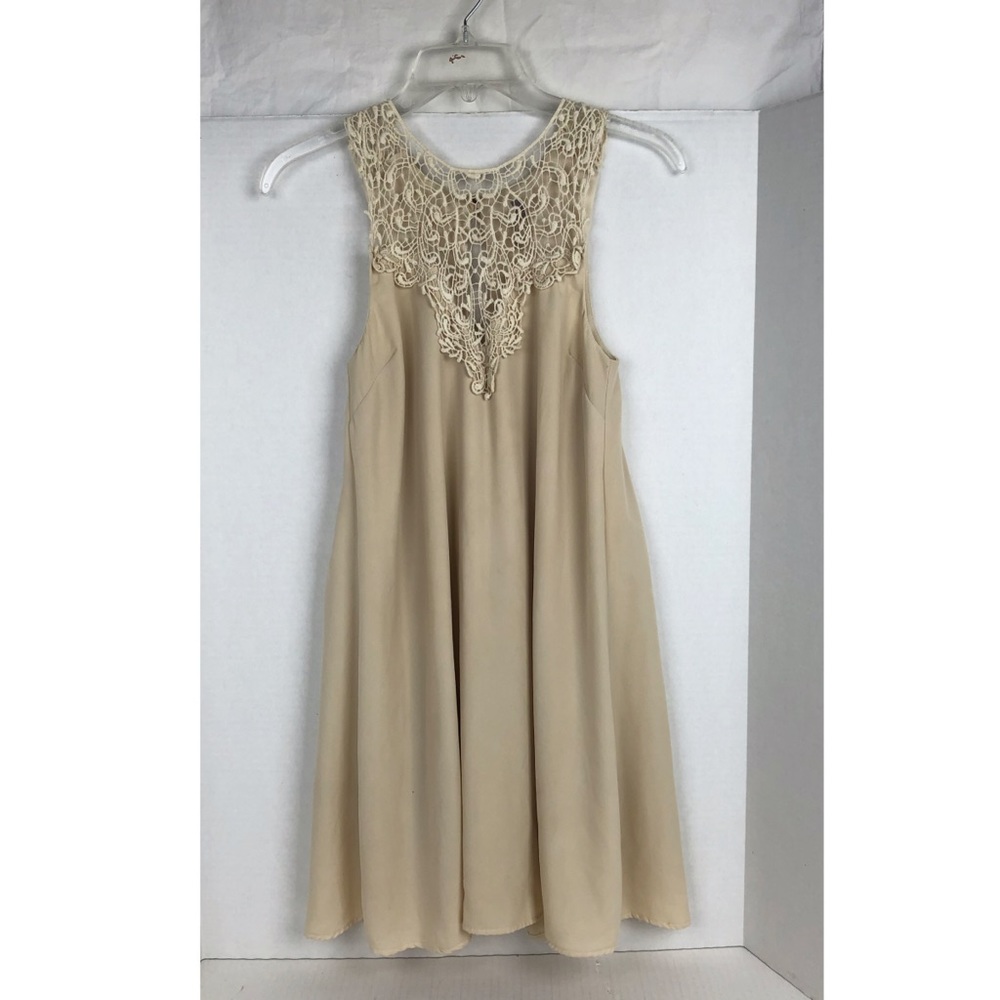 Lulu's Cream Swing Dress Intricate Collar 💜HP! 💜